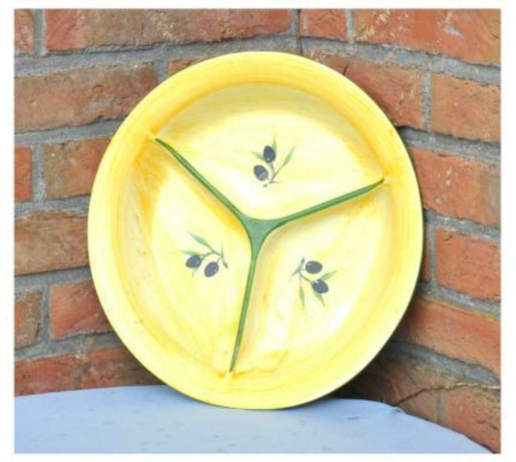 §plat rond apero provençal, Enlèvement ou Envoi, Utilisé, Céramique, Autres types