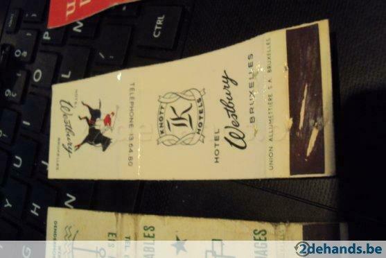 hotel Westbury, Gebruikt, Luciferdoosjes of -merken
