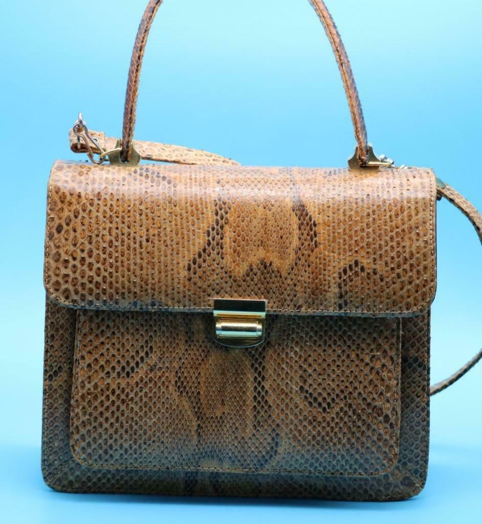 Sac à main en véritable peau de serpent, Bijoux, Sacs & Beauté, Sacs | Sacs Femme, Enlèvement ou Envoi, Comme neuf, Brun, Sac à main