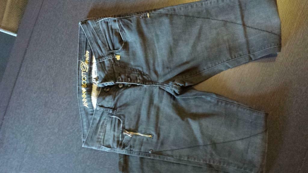 Pantalon jean anthracite Anna Scott, Taille 38/40 (M), Gris, Comme neuf, Longs