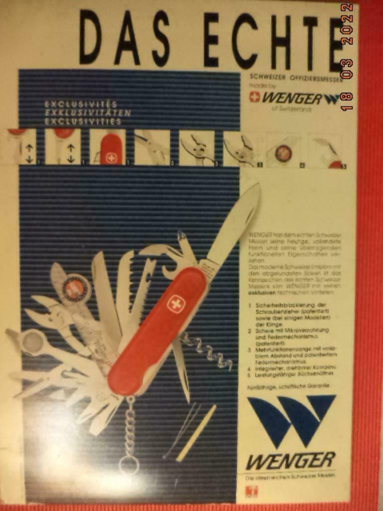 Reclamebord WENGER, kan ook rechtstaan. In zéér goede staat!, Collections, Enlèvement ou Envoi, Comme neuf