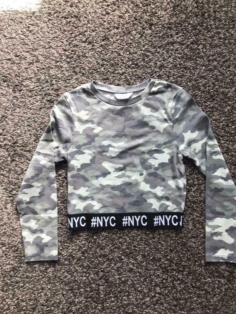 Long sleeve crop top maat 134-140 €6, Kinderen en Baby's, Ophalen of Verzenden, Zo goed als nieuw, Meisje, Shirt of Longsleeve