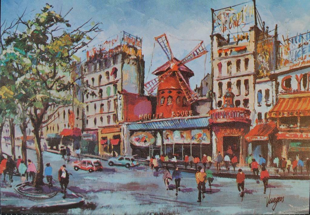 postkaart, Vargas, uit 1975, PARIS - Le Moulin Rouge, Ophalen of Verzenden, 1960 tot 1980, Ongelopen, Frankrijk