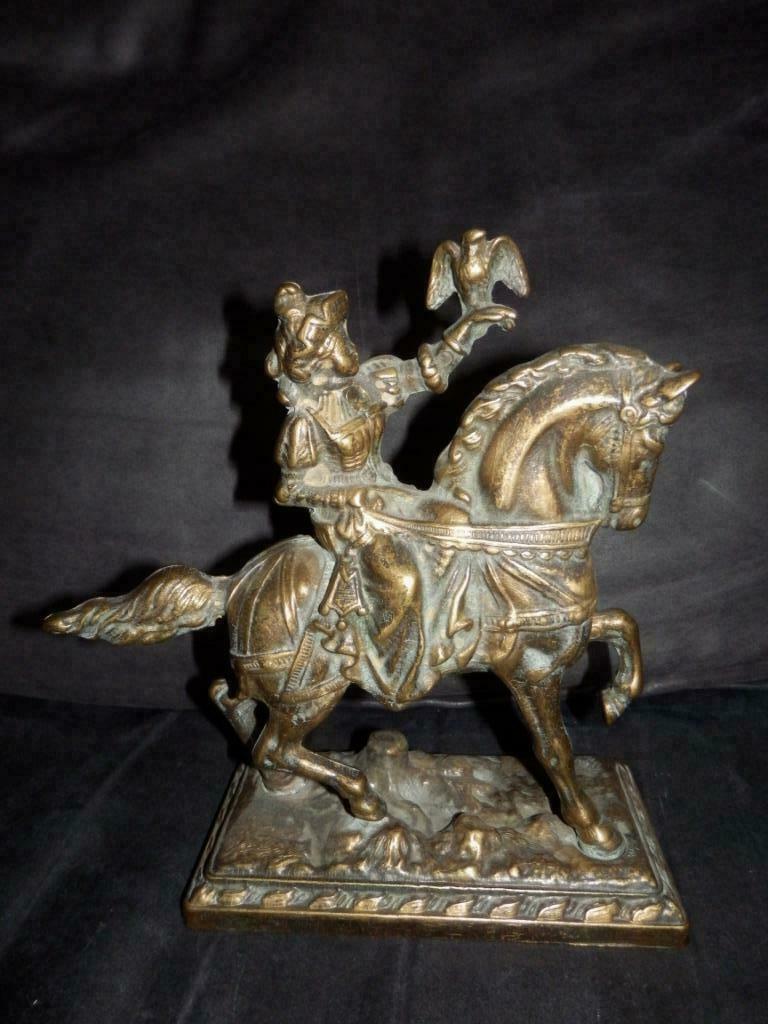 koperen kozak op paard met vogel, Ophalen of Verzenden