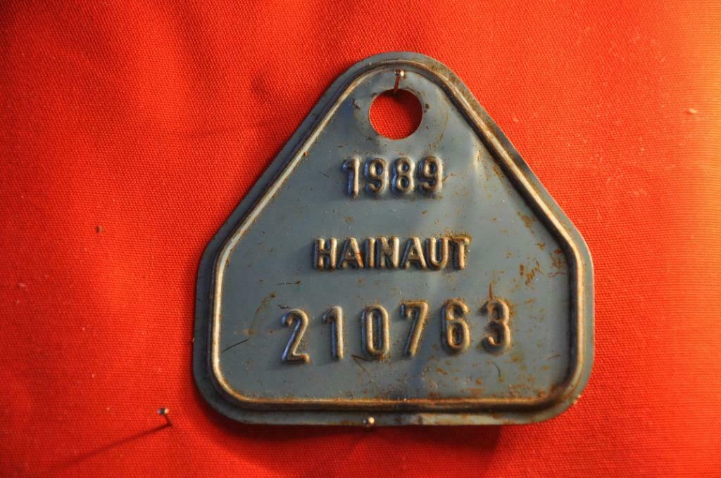 §  plaque de velo hainaut 1989 bleu, Ophalen of Verzenden, Gebruikt