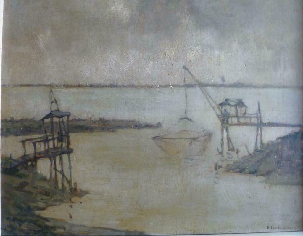 Le pêcheur d'anguilles/Pieter Jan De Clercq, Antiquités & Art, Art | Peinture | Classique, Enlèvement ou Envoi