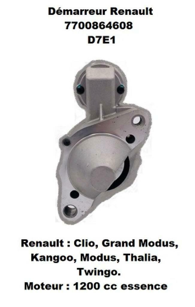 Démarreur Renault Clio, Twingo, Kangoo 1200 cc, Autos : Pièces & Accessoires, Enlèvement ou Envoi, Révisé, Renault