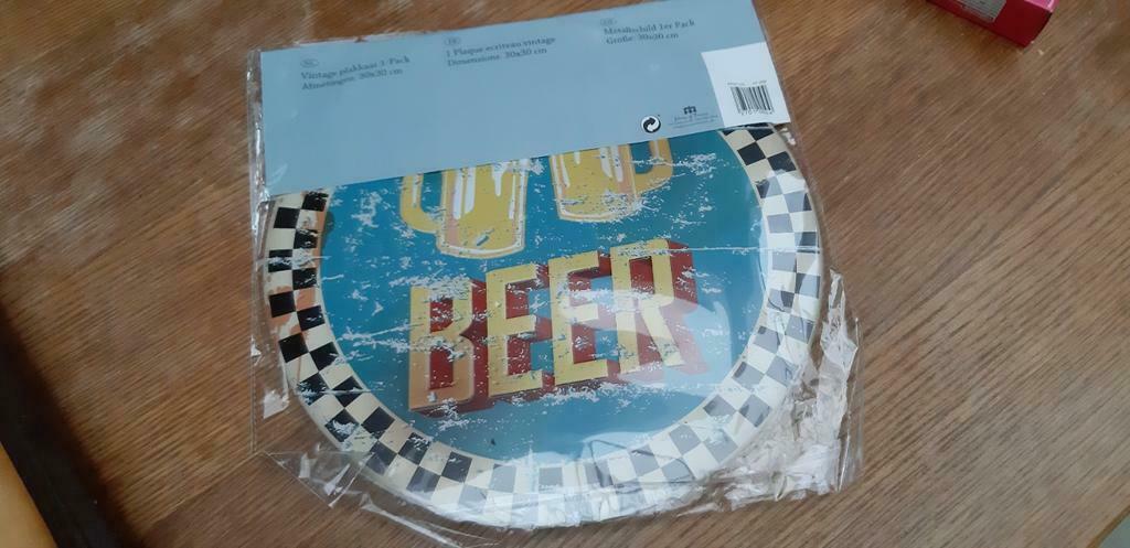 Metalen plaat in reliëf Beer, Ophalen of Verzenden, Nieuw, Reclamebord, Plaat of Schild