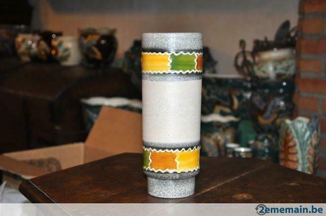 §  vase faience design avec carré coloré, Enlèvement ou Envoi