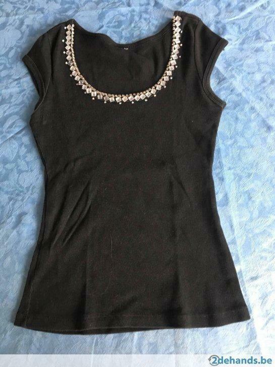 Maat XXS - Lot / pakket - 2 stuks T-shirt XXS, Kleding | Dames, Blauw, Zo goed als nieuw, Korte mouw, Maat 34 (XS) of kleiner