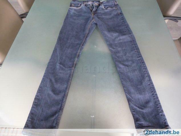 Donkerblauwe skinny jeans voor meisjes maat 152, Ophalen of Verzenden, Gedragen, Blauw, Lang