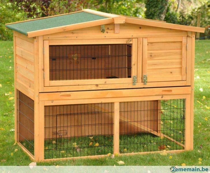 Clapier XXL abri lapin clapier double rongeur + enclos NEUF, Dieren en Toebehoren, Knaagdieren en Konijnen | Toebehoren, Nieuw