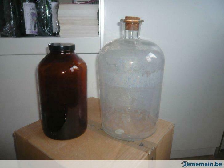 Bouteilles pharmacies brune et transparente, sans défaut., Antiquités & Art, Enlèvement
