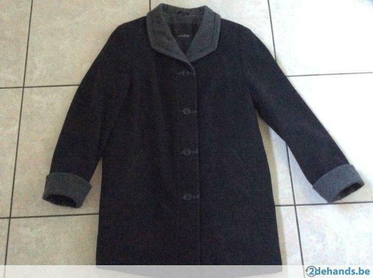 Donkergrijze mantel / jas, Kleding | Dames, Jassen | Winter, Ophalen of Verzenden, Gedragen, Maat 38/40 (M), Grijs