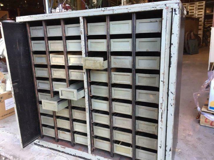 Metalen ladekast oude werkkast schuivenkast, Ophalen, Gebruikt, Metaal