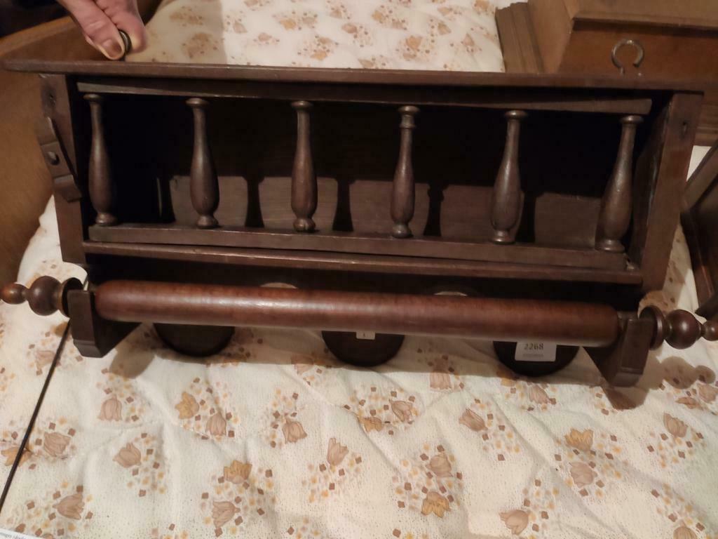 Porte serviette antique, chêne massif. TB état, Ophalen of Verzenden, Zo goed als nieuw