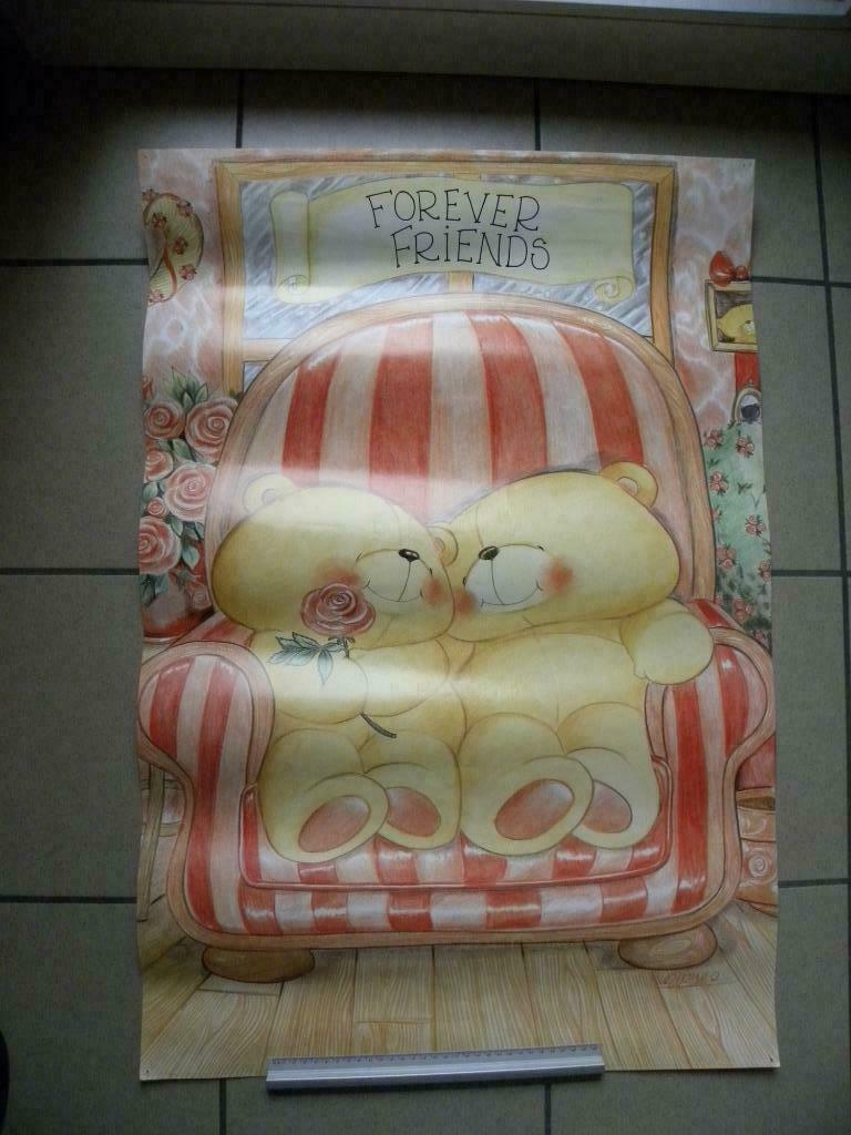 Poster Forever Friends en Berenposter, Verzamelen, Beren en Cherished Teddies, Ophalen, Zo goed als nieuw, Overige typen, Forever Friends