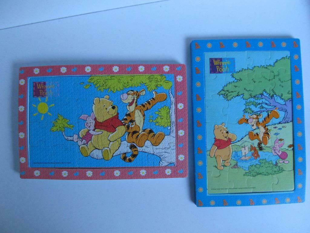 2 puzzels Winnie The Pooh 24 stukjes in foam, Enlèvement ou Envoi, 10 à 50 pièces, Utilisé, 2 à 4 ans