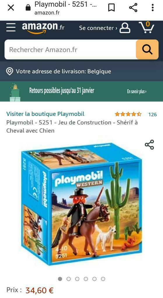 Shérif à cheval avec chien, complet et avec notice 5251, Enlèvement ou Envoi, Comme neuf