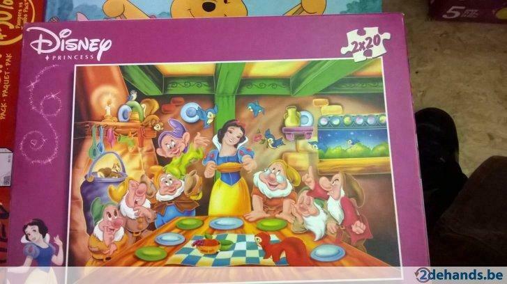 Puzzel sneeuwwitje 2*20 stukken, Ophalen, Gebruikt