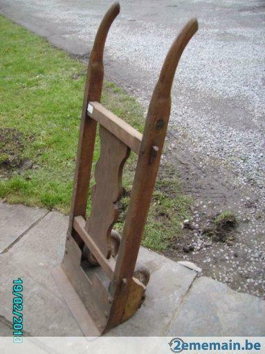 Ancien diable en bois,BRASSERIE,MOULIN transport tonneau,sac, Enlèvement