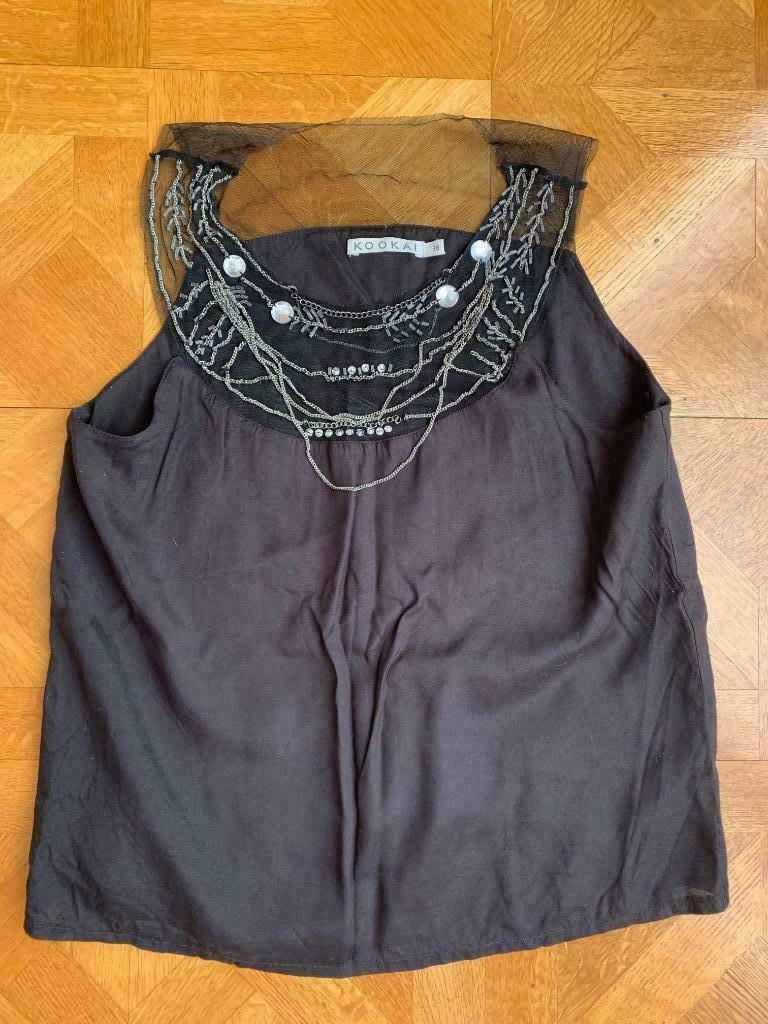 Top Kookai avec des perles, broderie et voile Kookai taille, Kleding | Dames, Ophalen of Verzenden, Gedragen, Maat 38/40 (M), Zwart