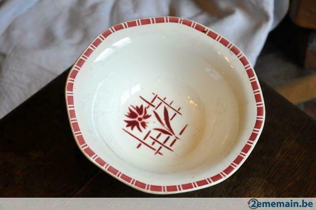 saladier digoin sarreguemines fleur bordeaux