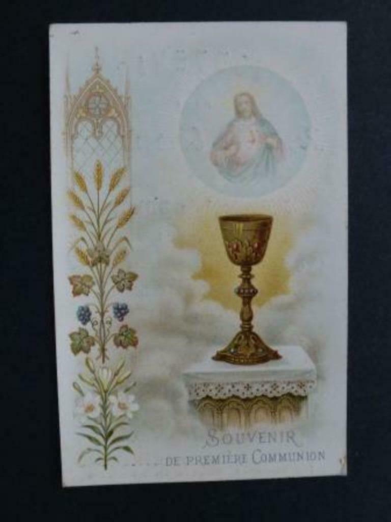 Carte de prière première communion Julia Buedts 1895, Collections, Envoi, Image pieuse