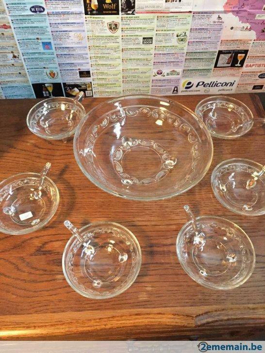 Ancien service à desserts en verre, Diensten en Vakmensen, Reparatie en Onderhoud | Antiek, Klokken en Meubels