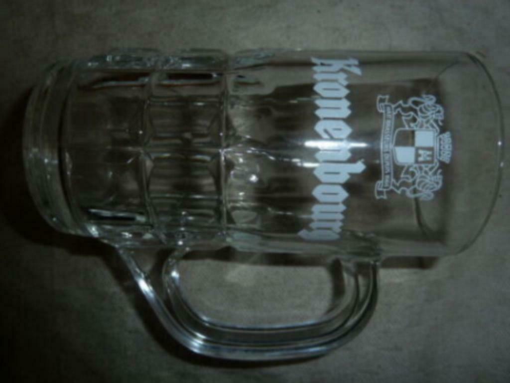 #C Bier glas / pul KRONENBOURG ~ 0,25 " volledig wit", Ophalen of Verzenden, Nieuw, Bierglas