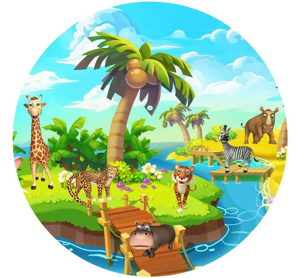 Behangcirkel Jungle Safari, Jungle Muursticker, dierenbehang, Ophalen of Verzenden, Nieuw, Wanddecoratie