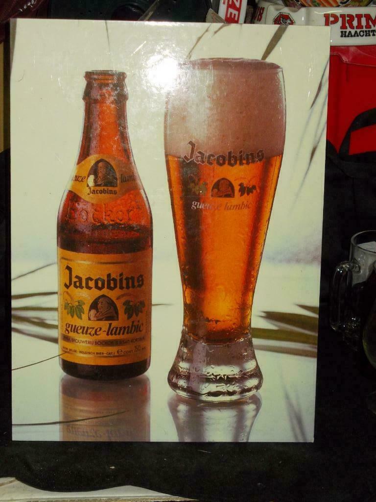 Beersign.Kartonnen Reclame.Gueuze.Lambic.Jacobins, Ophalen of Verzenden, Gebruikt, Reclamebord