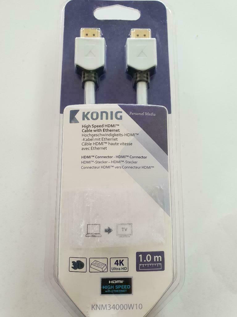 Cable HDMI  Haute Vitesse + Ethernet-HDMI male/HDMI male..., Enlèvement ou Envoi, Neuf, Moins de 2 mètres, Câble HDMI