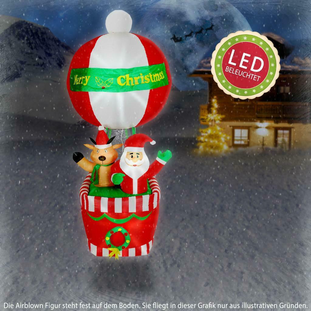 Nieuw Kerstman & Rendier In Hete Luchtballon. Ledverlichting, Ophalen of Verzenden, Nieuw