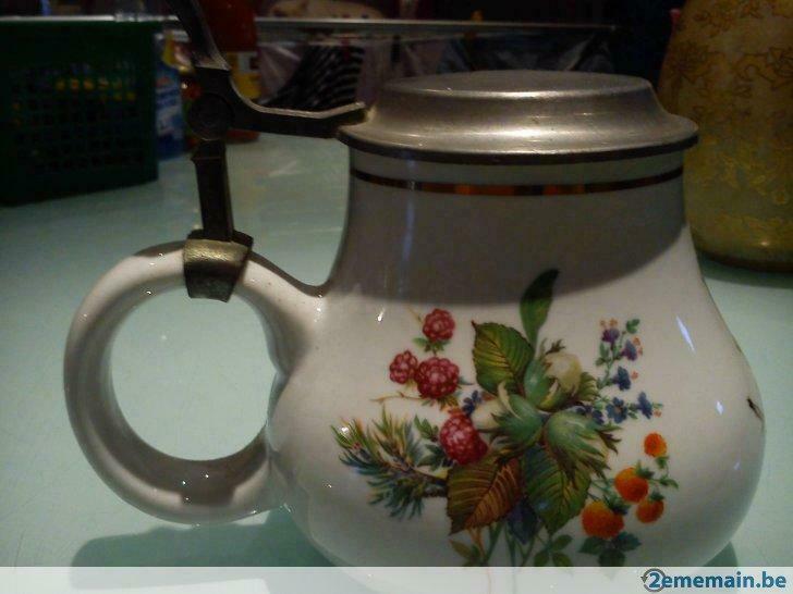 ancien moutardier avec couvercle métal, Antiquités & Art