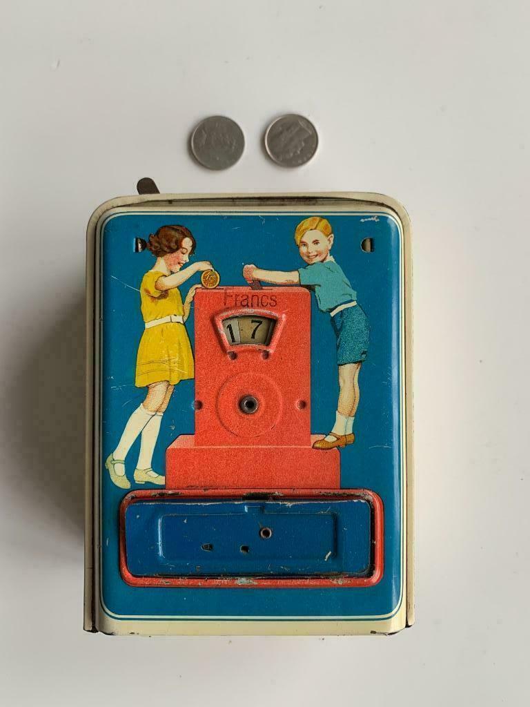 Geobra DBGM métal en spaarpot voor kinderen uit de jaren 50, Verzamelen, Spaarpotten, Zo goed als nieuw, Metaal of Blik, Overige thema's