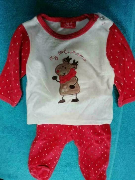 pyjama broekje met voetjes, My first christmas, maat 80, Kinderen en Baby's, Ophalen of Verzenden, Gebruikt, Jongetje of Meisje