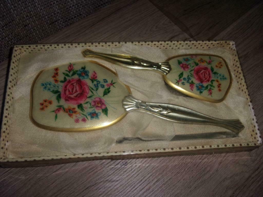 set de coiffure vintage doré, Antiquités & Art, Enlèvement ou Envoi