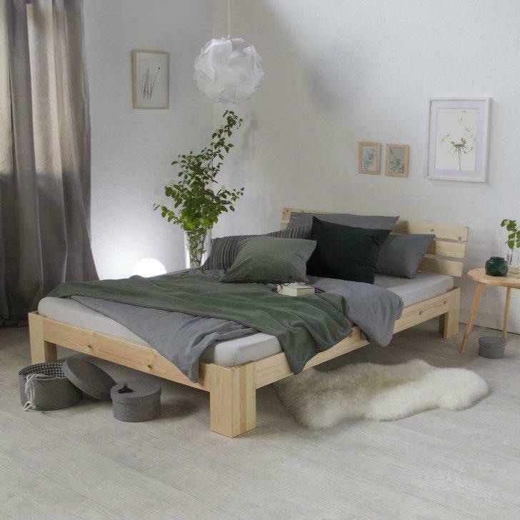 Lit bois naturel 180x200 cm lit adulte lit tendance chambre, Envoi, Neuf