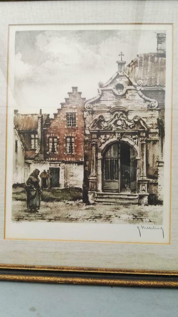 Roger Hebbelinck gravure lithographie couleur, Antiquités & Art, Art | Lithographies & Sérigraphies, Enlèvement