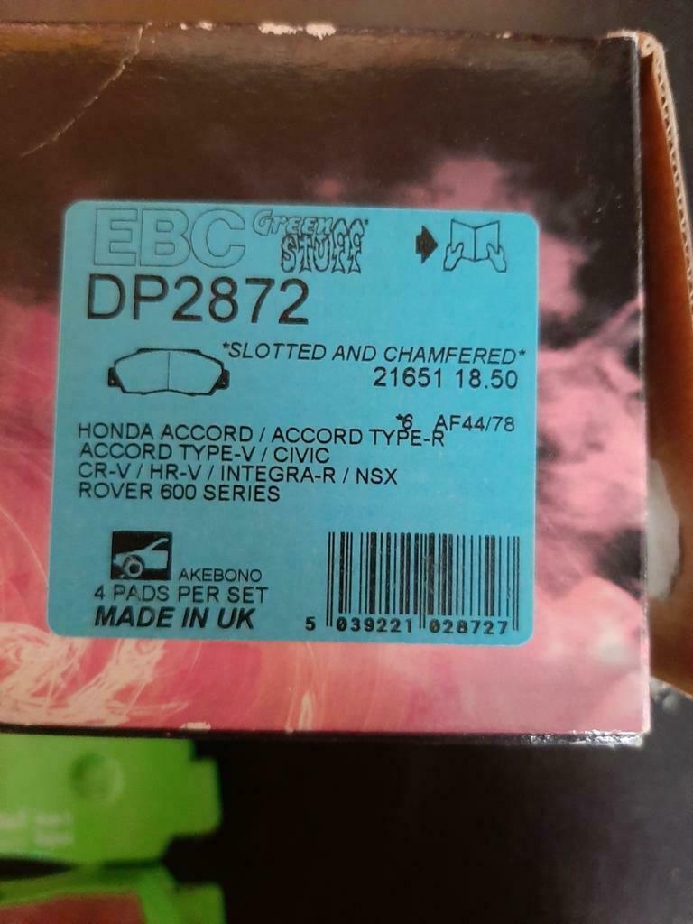 Remblokken  EBC  DP 2872 Honda Civic Integra, Autos : Pièces & Accessoires, Enlèvement ou Envoi, Neuf, Honda