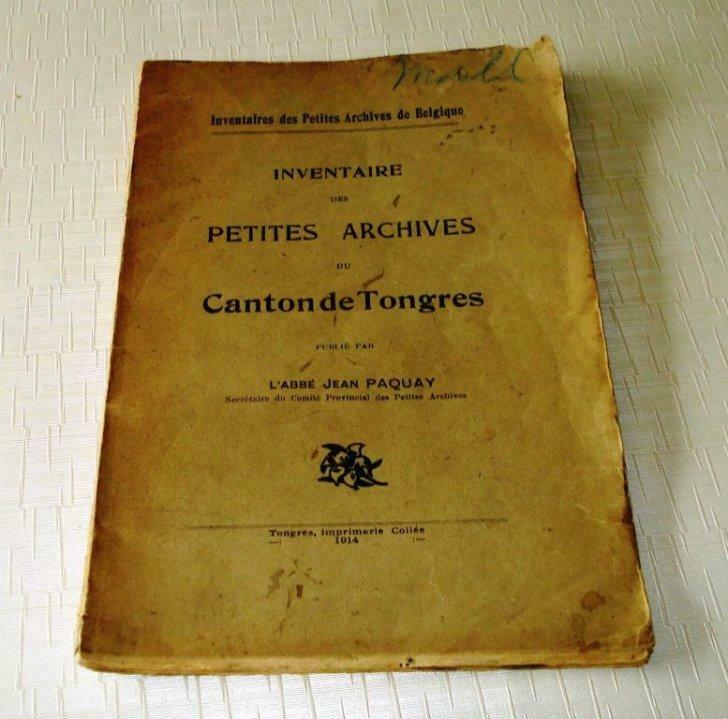 Inventaire des petites archives du canton de Tongres 1914, Utilisé