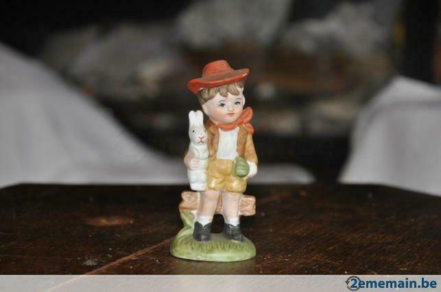 statuette en biscuit garçon au lapin, Antiquités & Art, Enlèvement