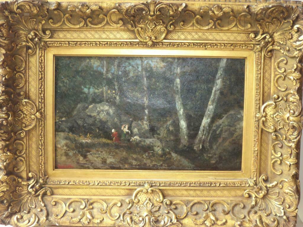 XIXe Adolphe MONTICELLI FR. huile/bois BARBIZON pleinairiste, Antiquités & Art, Enlèvement