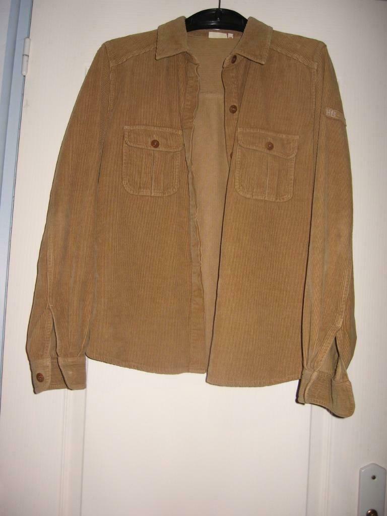 Hampton Bays of HB fijn geribbeld beige fluwelen overhemd., Maat 38/40 (M), Beige, Ophalen of Verzenden, Zo goed als nieuw