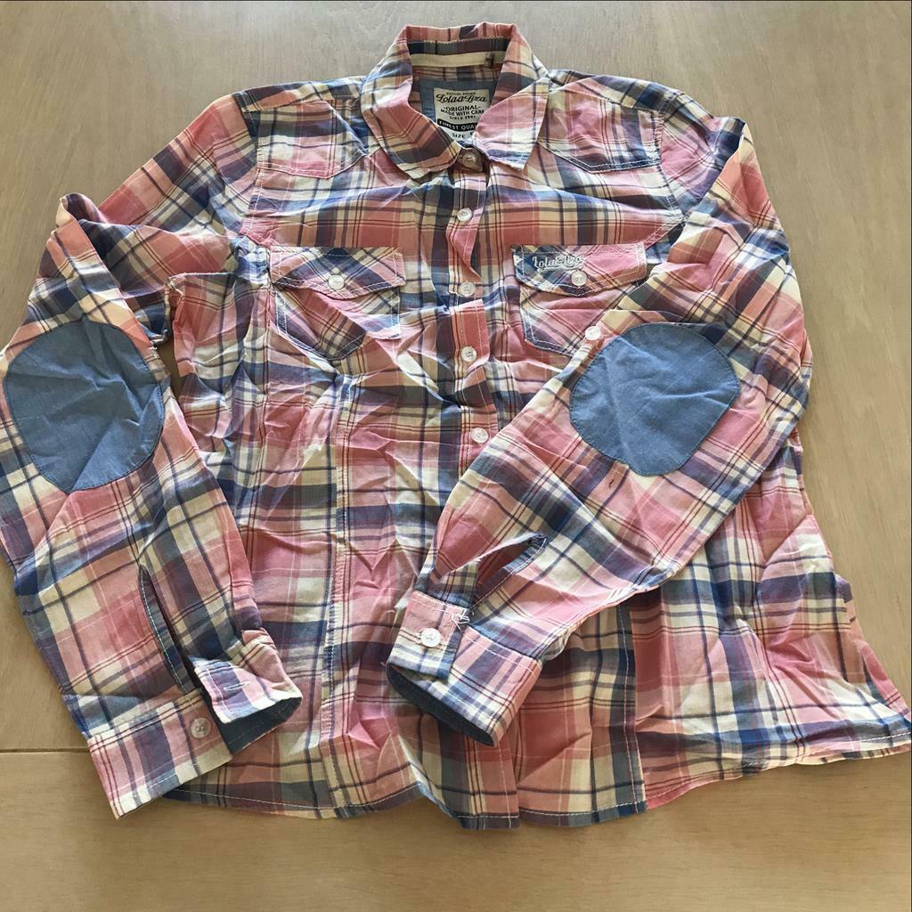 Roze/blauw/wit geruite bloes Lola & Liza - S, Ophalen, Maat 36 (S), Gedragen, Blauw