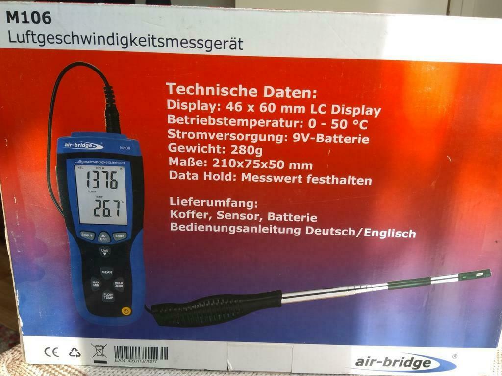 Anémomètre Air-Bridge M106 neuf, Bricolage & Construction, Instruments de mesure, Enlèvement ou Envoi, Comme neuf