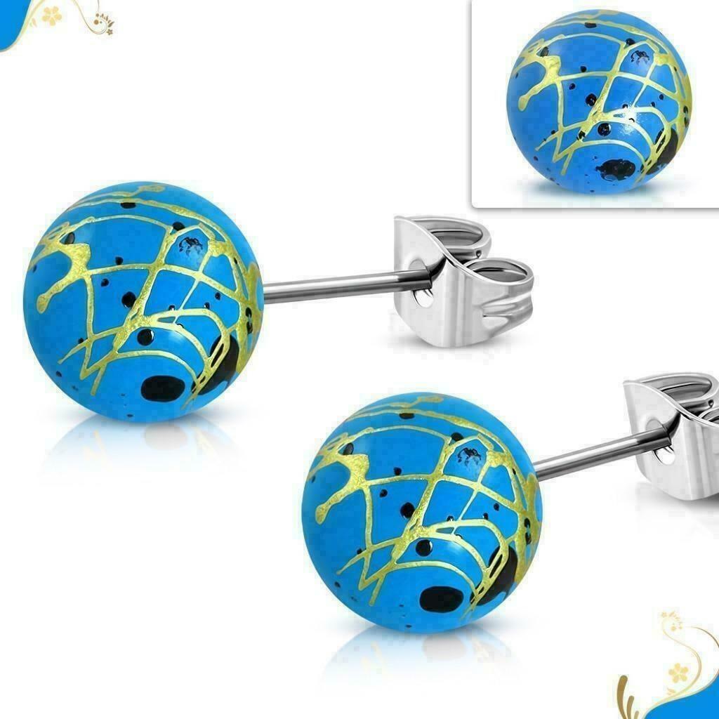 PROMO -70% - Abstract Art verfspatten stalen oorbellen - 8mm, Verzenden, Nieuw