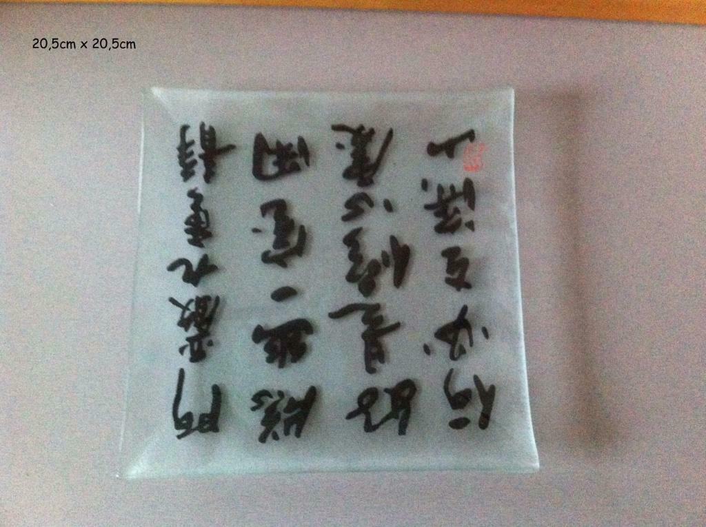 2 Chinese glazen schaaltjes, Gebruikt, Schaal, Vierkant, Ophalen of Verzenden