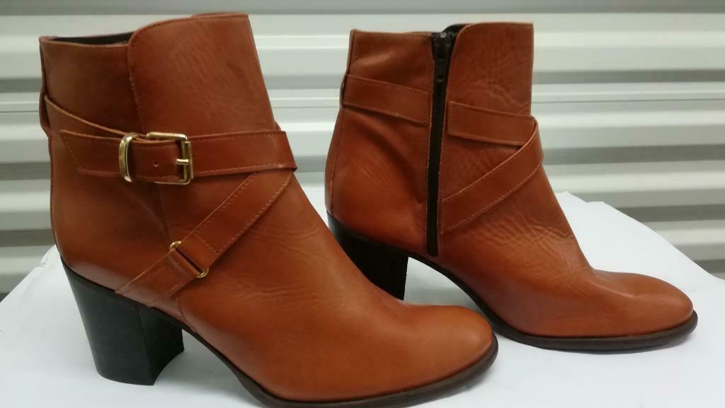 490A * CYPRES mooie bruine, volledig leren enkellaarzen (41), Hoge laarzen, Bruin, Verzenden, Nieuw